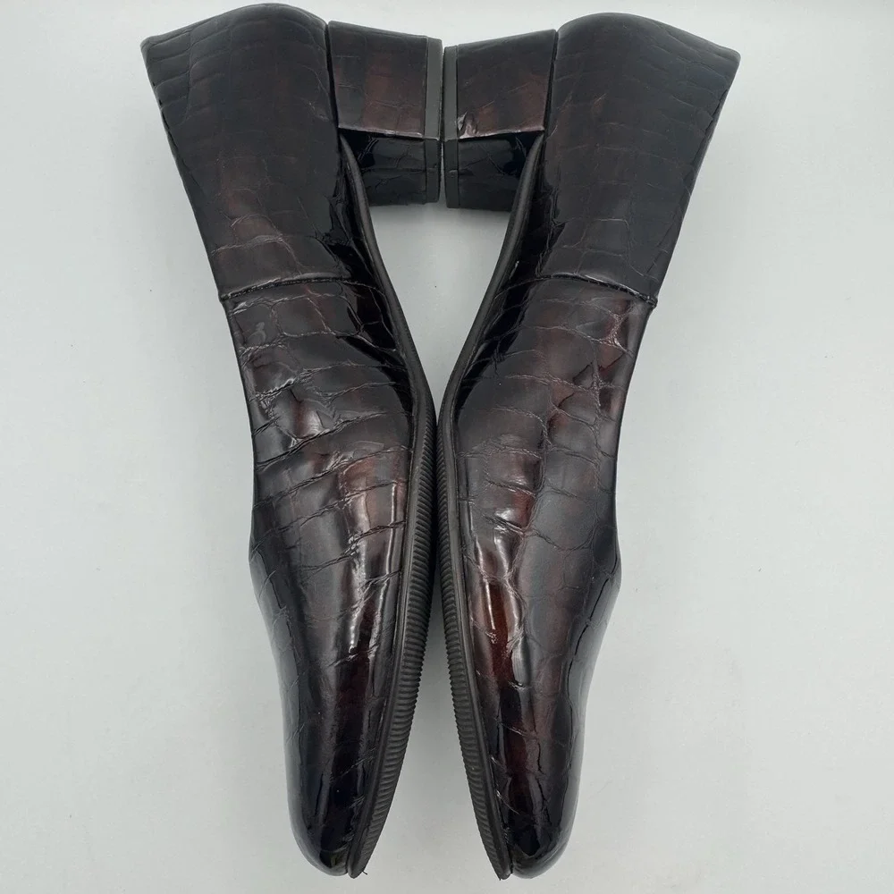 Mark Lemp Classics By Walking Cradle Croco‎ Embossed Leather Pumps Size 11 M